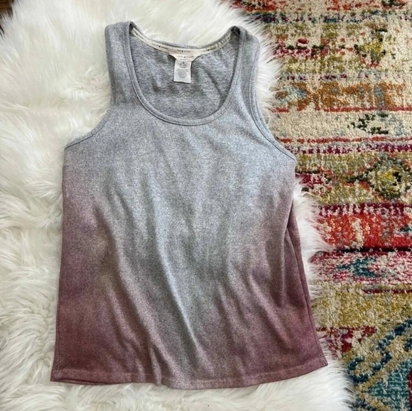 Lucky Brand Super Soft Pink Gray Ombre Knit Sweater Scoop Neck Tank Top Size XL - Picture 1 of 6